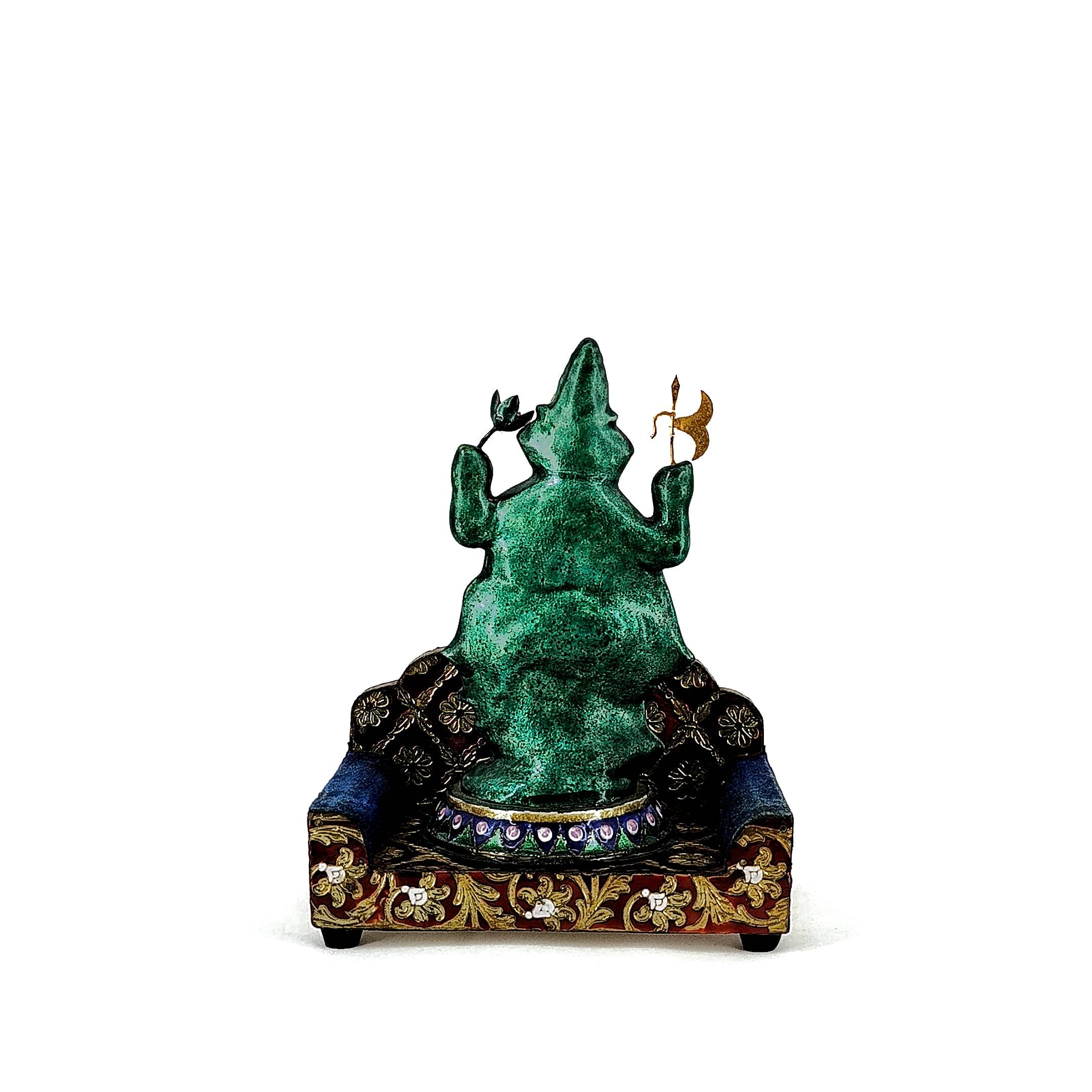 Silver Gulabi meenakari Lord Ganesh Standing