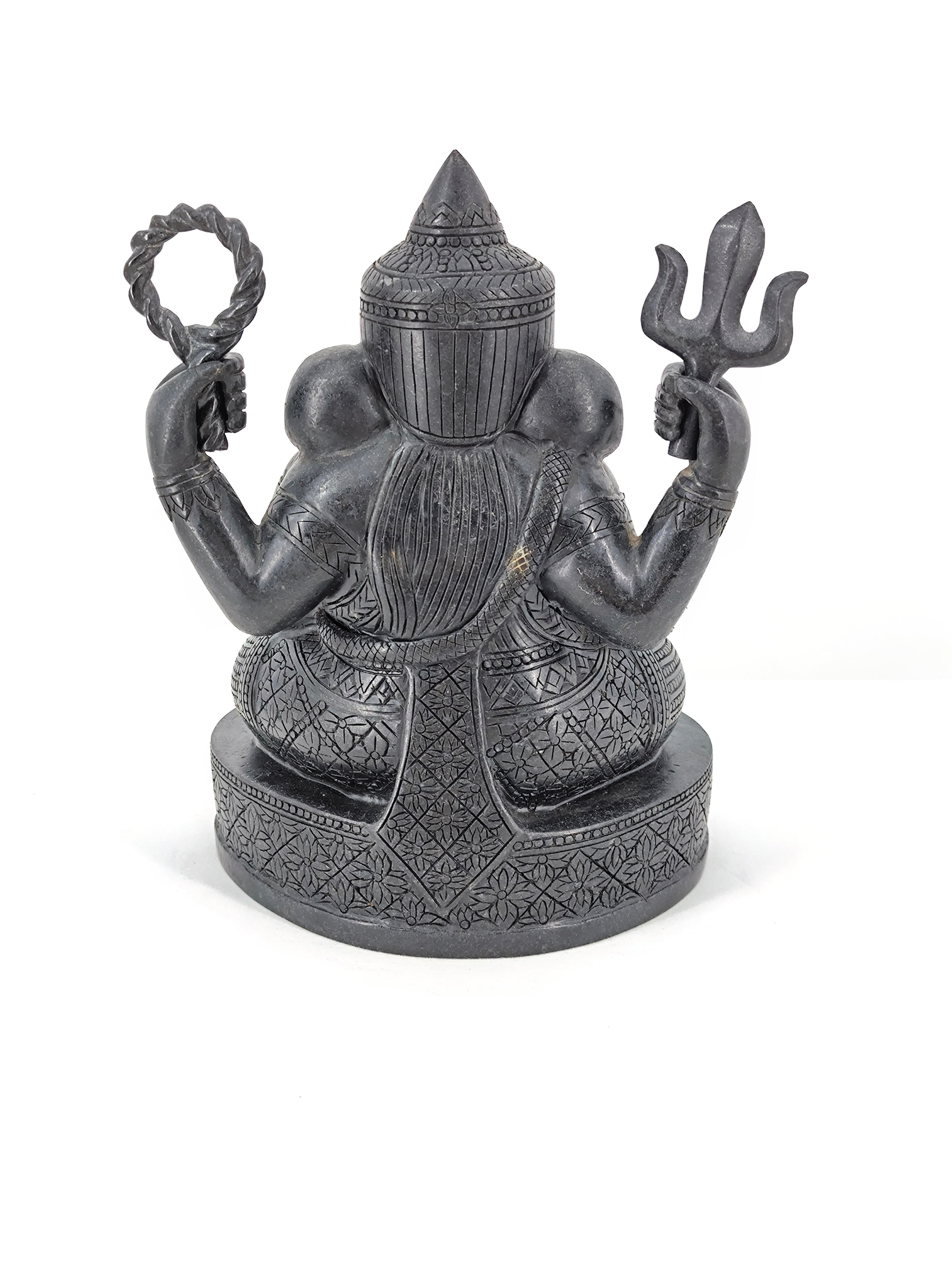 Ganesha carving natural black stone