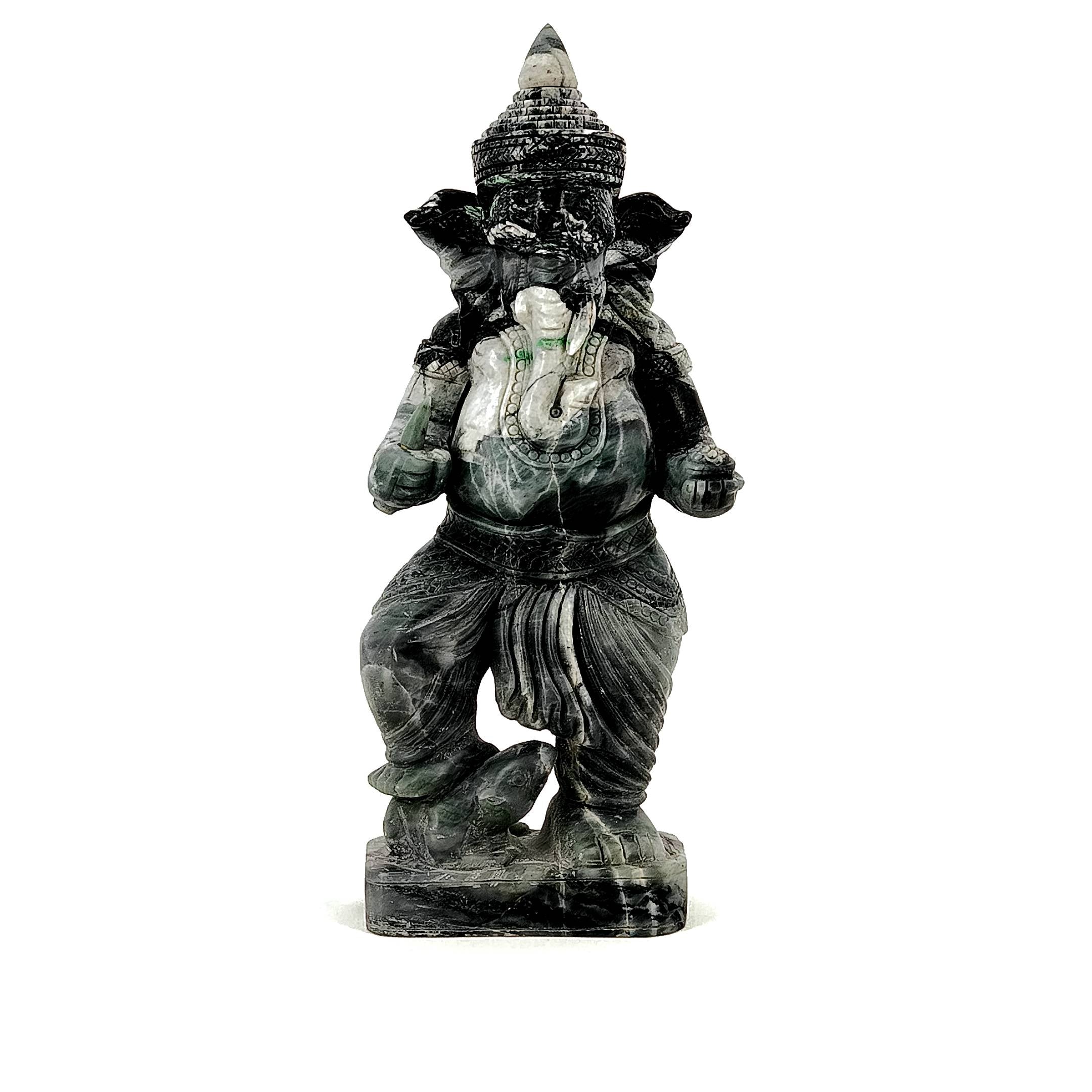 Ganesha Statue Hand Carved Metamorphic Rock