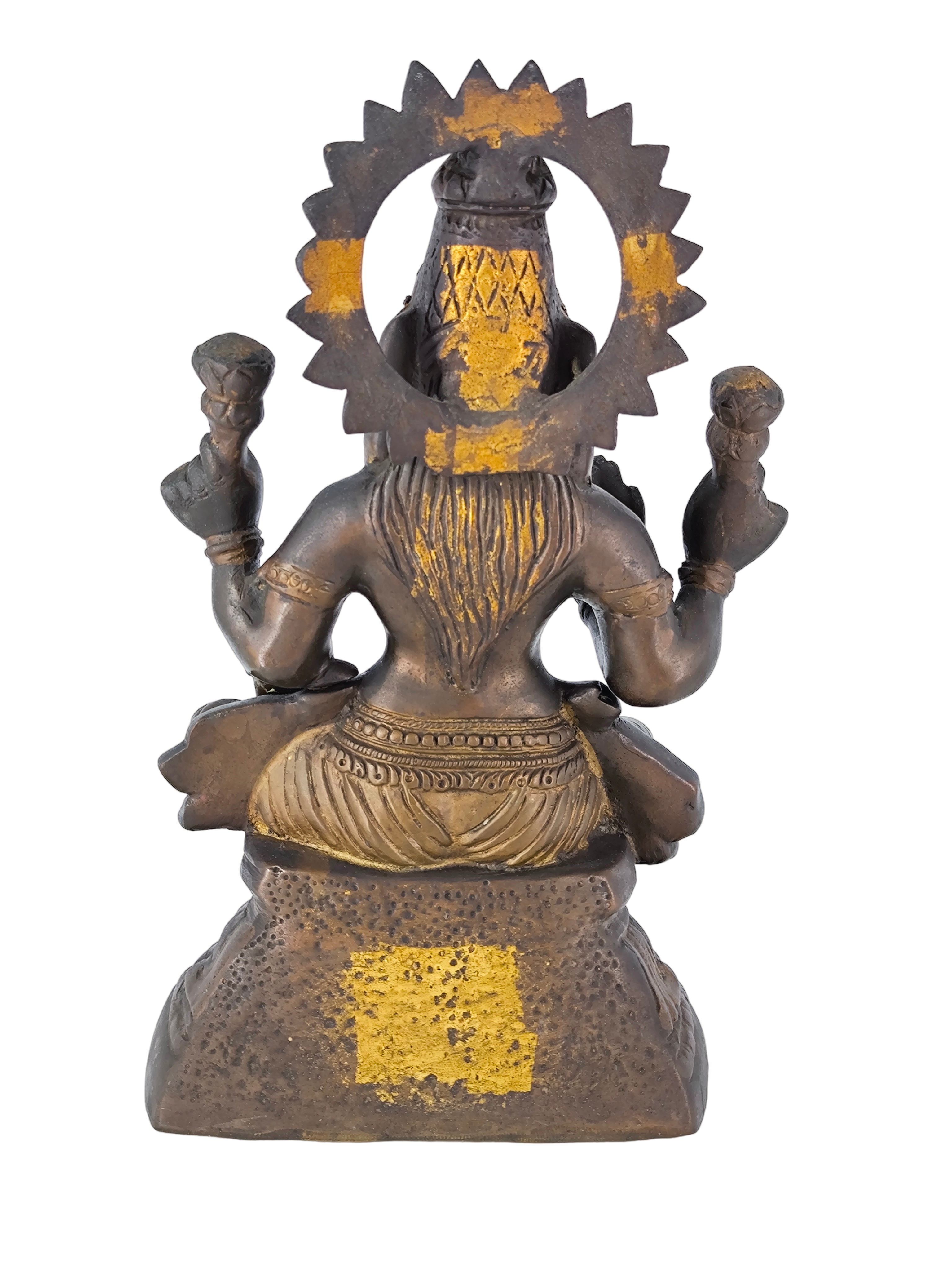 Goddess Lakshmi Statue - Antique brass