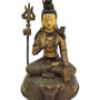 Antique Lord Shiva Bronze Statue with Gold Detailing - Handcrafted in Nepal