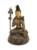 Antique Lord Shiva Bronze Statue with Gold Detailing - Handcrafted in Nepal