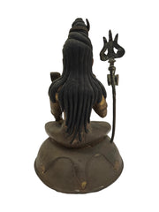 Antique Lord Shiva Bronze Statue with Gold Detailing - Handcrafted in Nepal